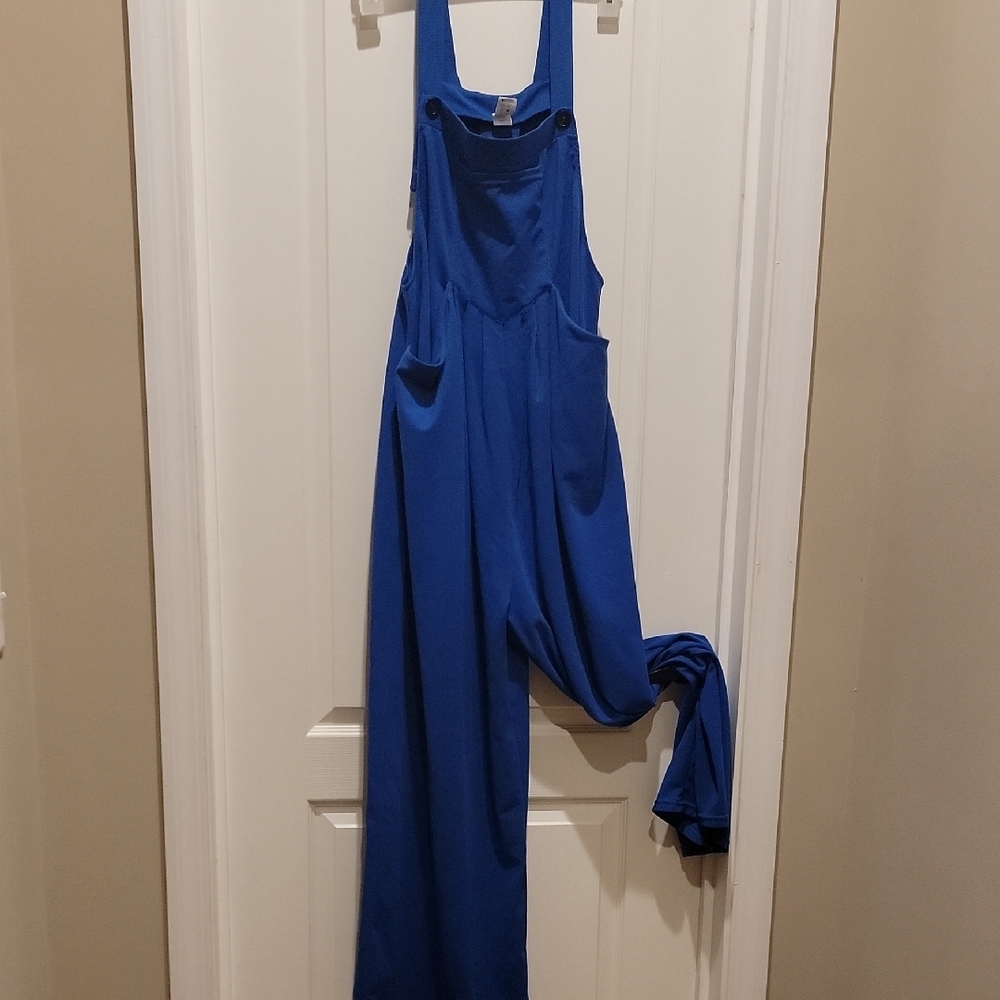 XL NWT Halara Blue Womens Overalls With Adjustable Straps And Functional Pockets